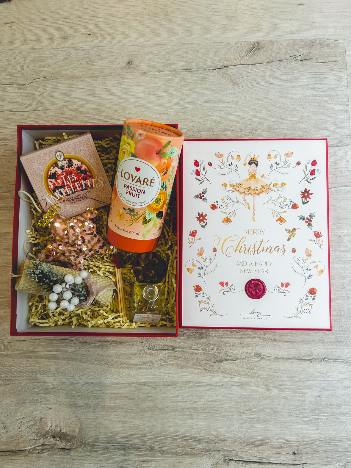 Festive Gift box Τσάι Passion Fruit & White Chocolate Tάρτα – Τυχερό Αστεράκι 2026