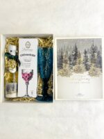 shampine wine with blue glass .Perfect for Christmas Gift